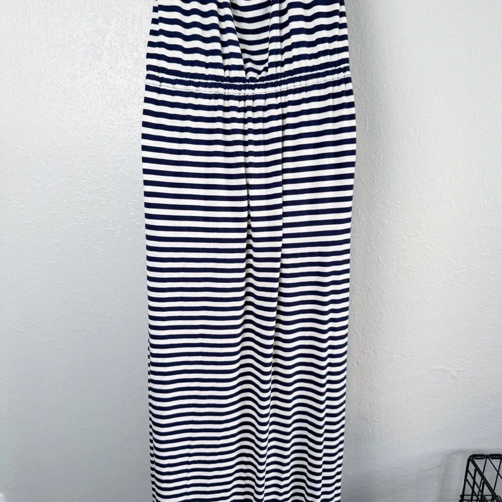 Caslon blue white striped stretchy maxi dress S - Picture 7 of 10
